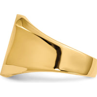 14K Yellow Gold Men's Signet Ring with Polished and Satin Finish - Engravable and Customizable by 0