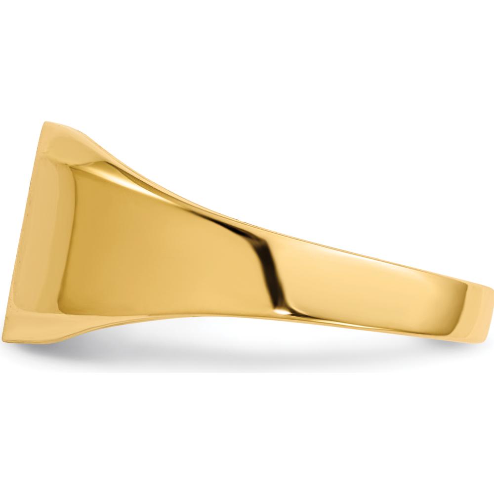 14K Yellow Gold Men's Signet Ring with Polished & Satin Finish - Engravable and Sizeable by 0