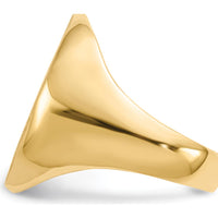 14K Yellow Gold Men's Signet Ring with Satin and Brushed Finish - 16.5mm x 20mm Top by 0