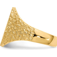 14K Yellow Gold Men's Signet Ring with Satin and Polished Finish - Engravable 13x17mm Top by 0