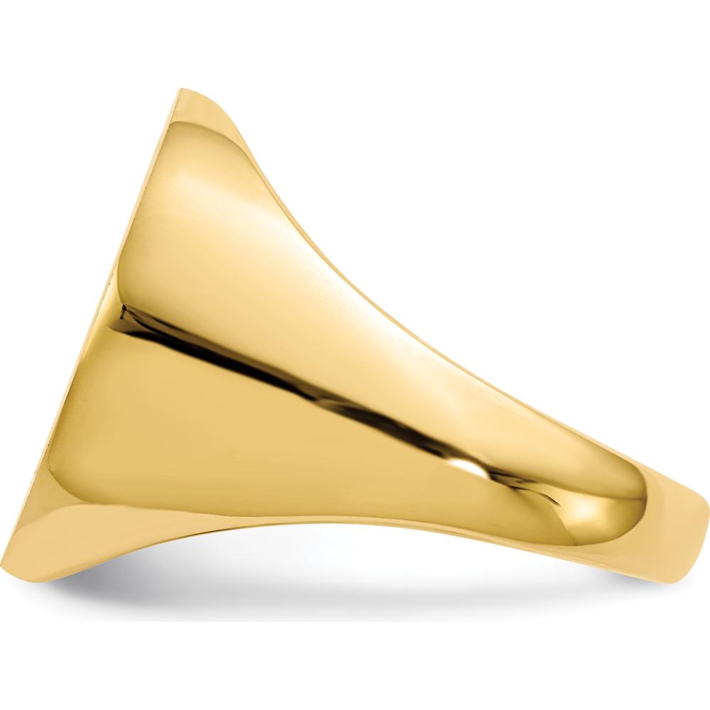 14K Yellow Gold Men's Signet Ring with Satin and Polished Finish - Engravable, Size 8-12 by 0
