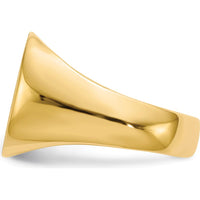 14K Yellow Gold Men's Signet Ring with Satin Finish - 15.0x15.5mm by 0