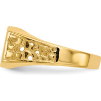 14K Yellow Gold Men's Signet Ring with Satin Finish and Custom Engraving Option - 10.5x9.0mm Top Width by Oro Pregiato