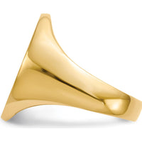 14K Yellow Gold Men's Signet Ring with Satin Finish and Engravable Closed Back - 16.0x20.5mm by 0