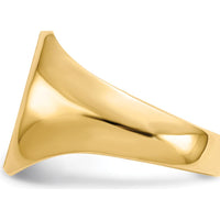 14K Yellow Gold Men's Signet Ring with Satin Finish and Engravable Top - 15mm x 11mm by 0