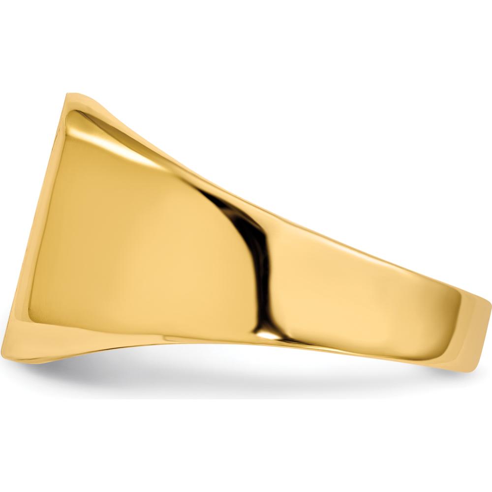 14K Yellow Gold Men's Signet Ring with Satin Finish - Customizable Engraving by 0