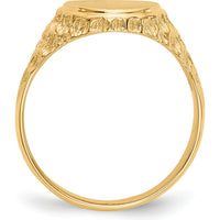 14K Yellow Gold Men's Signet Ring with Satin Finish - Engravable and Customizable by 0