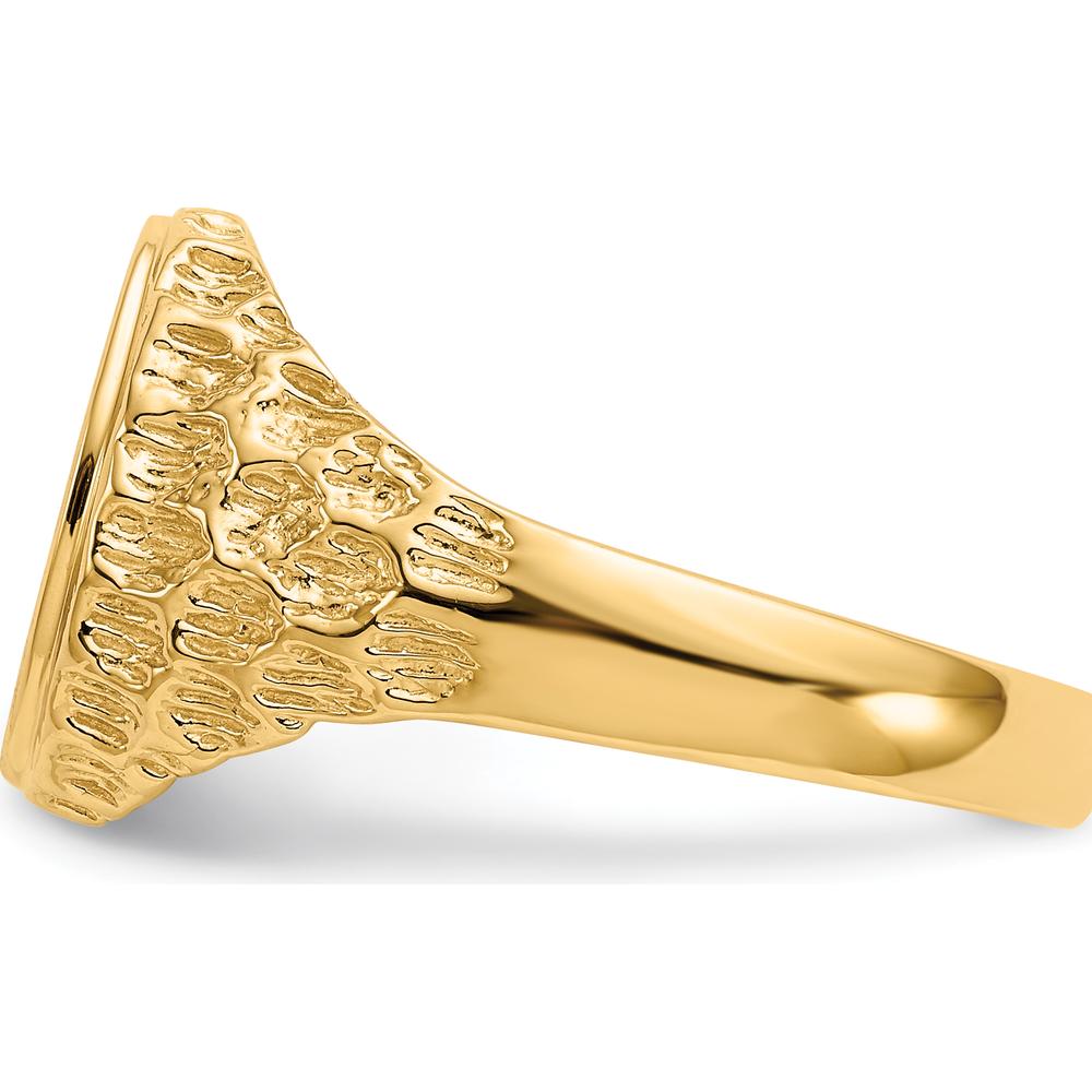 14K Yellow Gold Men's Signet Ring with Satin Finish - Engravable and Customizable by 0