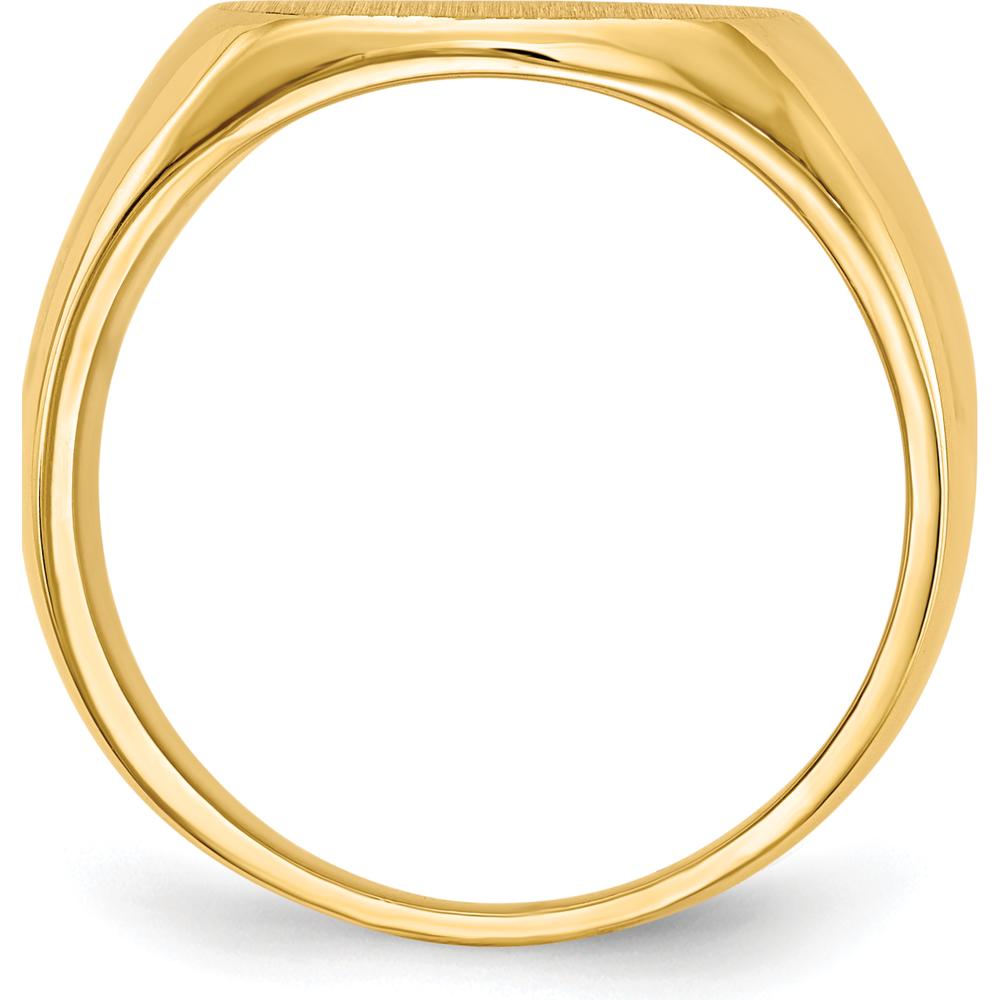 14K Yellow Gold Men's Signet Ring with Satin Finish - Size 8 to 12 by 0