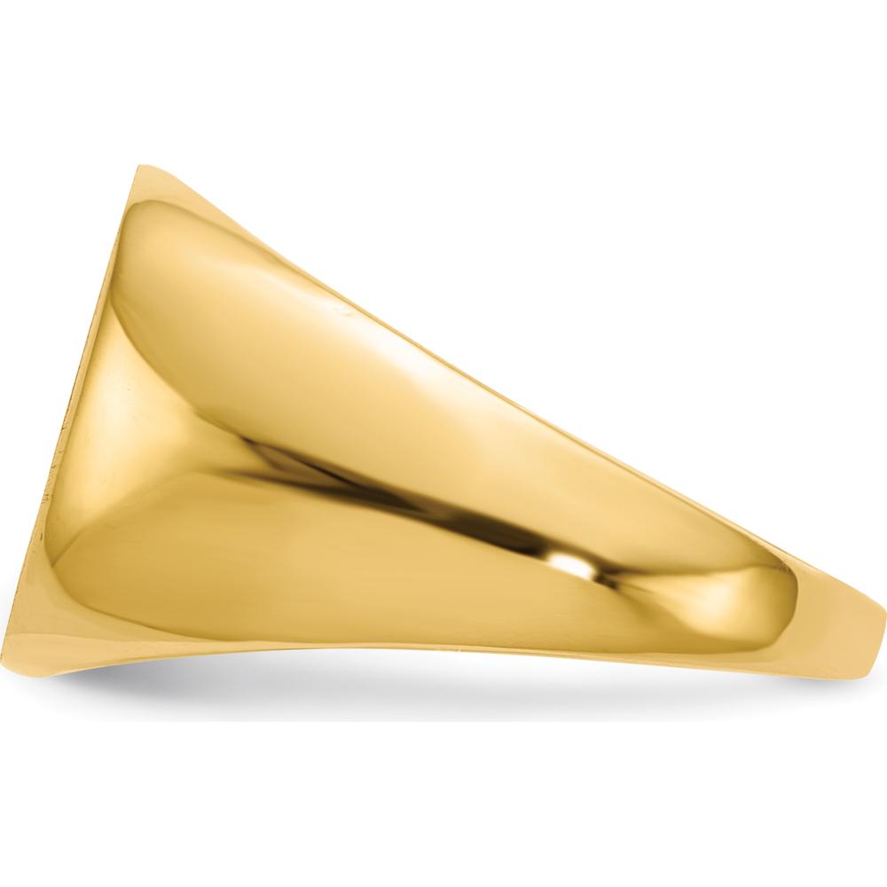 14K Yellow Gold Men's Signet Ring with Satin Finish - Size 8 to 12 by 0