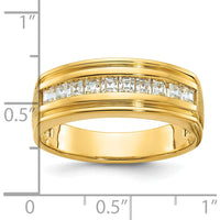 14K Yellow Gold Men's Square Channel Set Diamond Ring with 10 Diamonds - 1/2 Carat Total Diamond Weight by IBGoodman
