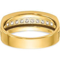 14K Yellow Gold Men's Square Channel Set Diamond Ring with 10 Diamonds - 1/2 Carat Total Diamond Weight by IBGoodman