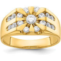 14K Yellow Gold Men's Star-Top Diamond Ring Mounting with Round Diamond Settings - 0.26 Carat Total Diamond Weight by 0