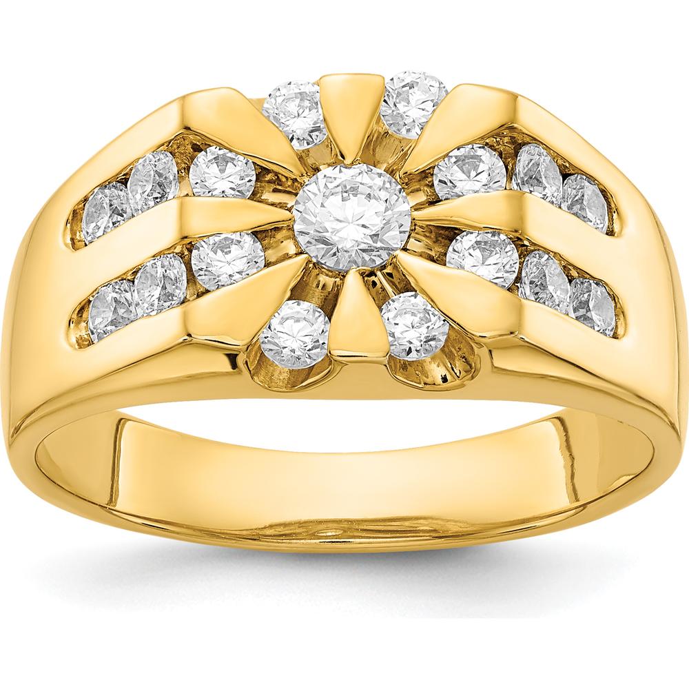 14K Yellow Gold Men's Star-Top Diamond Ring Mounting with Round Diamond Settings - 0.26 Carat Total Diamond Weight by 0