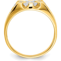 14K Yellow Gold Men's Star-Top Diamond Ring Mounting with Round Diamond Settings - 0.26 Carat Total Diamond Weight by 0