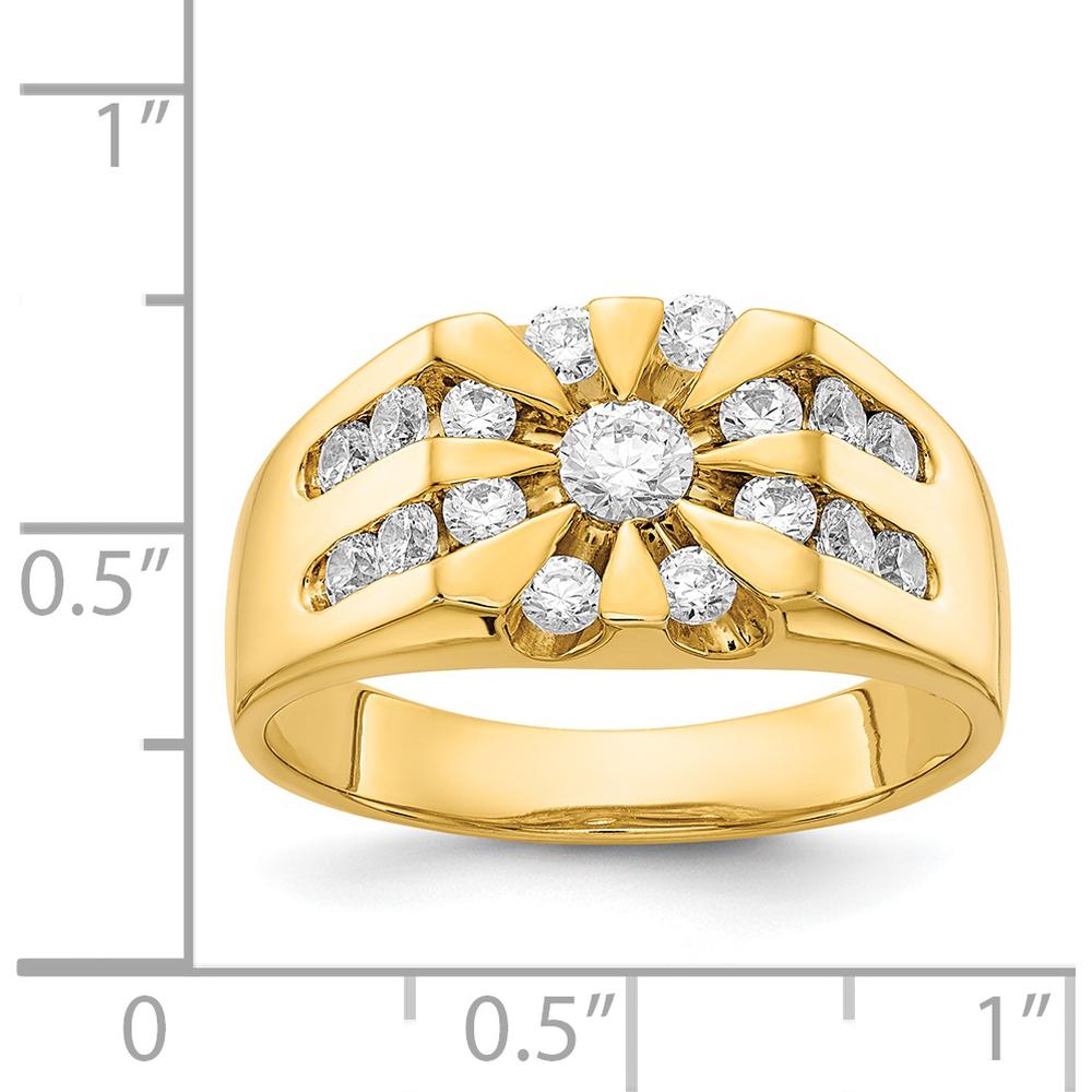 14K Yellow Gold Men's Star-Top Diamond Ring Mounting with Round Diamond Settings - 0.26 Carat Total Diamond Weight by 0