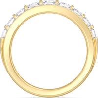 14K Yellow Gold Men's Statement Ring with Bar Set Emerald Cut and Pave Round Diamonds - 3.25 Carat Total Diamond Weight by Auriventus