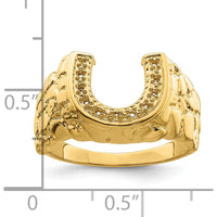 14K Yellow Gold Men's Tapered Band Ring Mounting - 12mm Top Length, 13mm Top Width, Polished Finish by Oro Pregiato