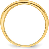 14K Yellow Gold Mesh Tapered Band Ring with Diamond-Cut Texture by Oro Pregiato