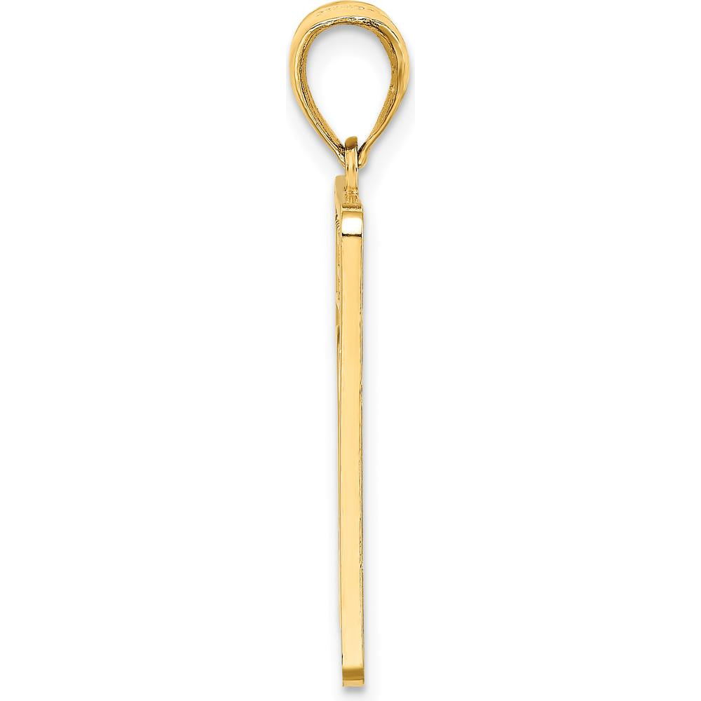 14K Yellow Gold Mile 0 Key West Charm with Textured Finish - Pendant by Oro Pregiato