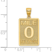 14K Yellow Gold Mile 0 Key West Charm with Textured Finish - Pendant by Oro Pregiato