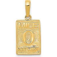 14K Yellow Gold Mile 0 Key West Textured Pendant by Oro Pregiato