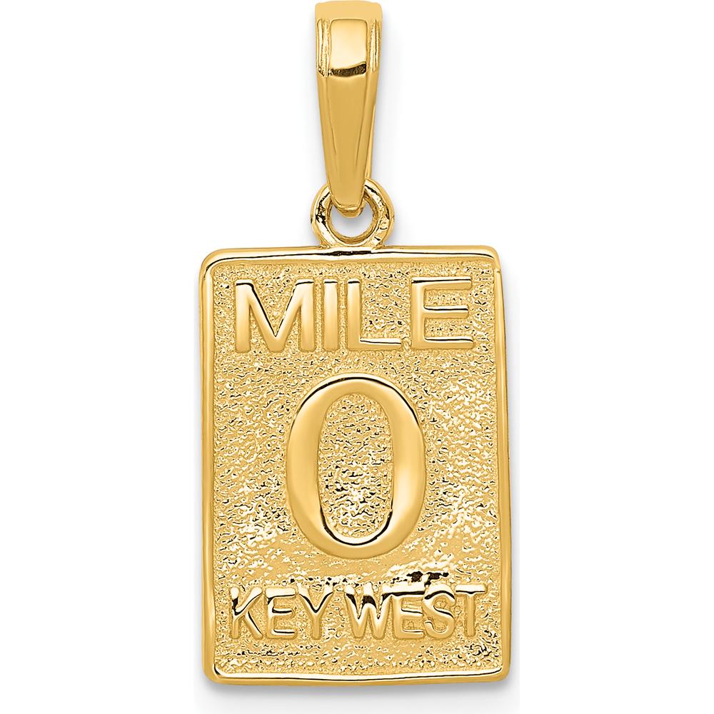 14K Yellow Gold Mile 0 Key West Textured Pendant by Oro Pregiato