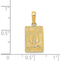 14K Yellow Gold Mile 0 Key West Textured Pendant by Oro Pregiato