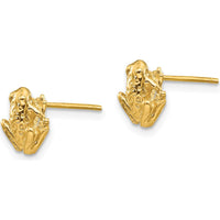 14K Yellow Gold Mini Frog Post Earrings by 0