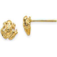 14K Yellow Gold Mini Frog Post Earrings by 0