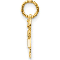 14K Yellow Gold Mini Girl Hugs Charm with Textured Back - 18mm Length by Oro Pregiato