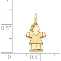 14K Yellow Gold Mini Girl Hugs Charm with Textured Back - 18mm Length by Oro Pregiato