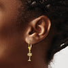 14K Yellow Gold Mini Palmetto Palm Tree Leverback Drop Earrings by 0