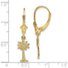 14K Yellow Gold Mini Palmetto Palm Tree Leverback Drop Earrings by 0