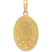 14K Yellow Gold Miraculous Medal Oval Pendant with Red Enamel - Faithful Devotion Charm by Oro Pregiato