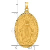 14K Yellow Gold Miraculous Medal Pendant with Polished and Satin Finish by Oro Pregiato