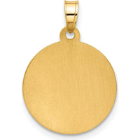 14K Yellow Gold Miraculous Medal Pendant with Rhodium Accents and Satin Finish - 21.3mm Length by Oro Pregiato