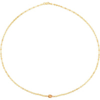 14K Yellow Gold Mirrored Chain Bracelet with 6x4mm Oval Citrine - 7.25” by Orozza Fine Jewelry