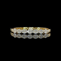 14K Yellow Gold Mixed Shape Bangle Bracelet with Marquise and Princess Cut Lab Diamonds - 3.71 Carat Total Weight - Covaloro Fine Jewelry