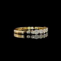 14K Yellow Gold Mixed Shape Bangle Bracelet with Marquise and Princess Cut Lab Diamonds - 3.71 Carat Total Weight - Covaloro Fine Jewelry