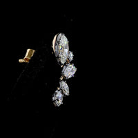 14K Yellow Gold Mixed Shape Diamond Crawler Earrings with Marquise and Oval Lab-Grown Stones - 1.85 Carats Total Diamond Weight - Covaloro Fine Jewelry