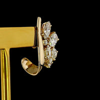 14K Yellow Gold Mixed Shape Diamond Crawler Earrings with Pear, Oval, and Marquise Cut Lab Diamonds - 2.15 Carats Total Diamond Weight - Covaloro Fine Jewelry