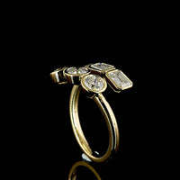 14K Yellow Gold Mixed Shape Eternity Band with Bezel Set Emerald Cut and Brilliant Cut Lab Diamonds - 1.78 Carats Total Diamond Weight - Covaloro Fine Jewelry