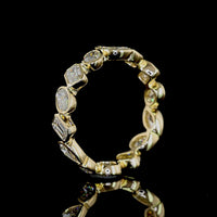 14K Yellow Gold Mixed Shape Eternity Band with Bezel Set Oval, Marquise, Pear and Baguette Lab Diamonds - 2.11 Carats Total Diamond Weight - Covaloro Fine Jewelry