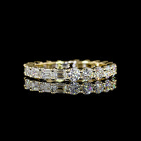 14K Yellow Gold Mixed Shape Eternity Band with East-West Emerald Cut and Brilliant Cut Lab Diamonds - 1.87 Carats Total Diamond Weight - Covaloro Fine Jewelry