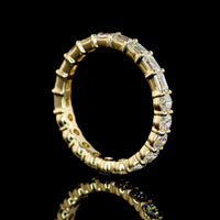 14K Yellow Gold Mixed Shape Eternity Band with East-West Emerald Cut and Brilliant Cut Lab Diamonds - 1.87 Carats Total Diamond Weight - Covaloro Fine Jewelry