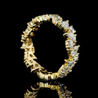 14K Yellow Gold Mixed Shape Eternity Band with Pear and Round Lab Diamonds - 2.38 Carats Total Diamond Weight - Covaloro Fine Jewelry