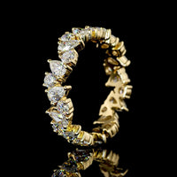14K Yellow Gold Mixed Shape Eternity Band with Pear and Round Lab Diamonds - 2.38 Carats Total Diamond Weight - Covaloro Fine Jewelry