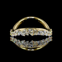 14K Yellow Gold Mixed Shape Eternity Band with Princess, Pear, and Round Brilliant Lab Diamonds - 0.92 Carats Total Diamond Weight - Covaloro Fine Jewelry