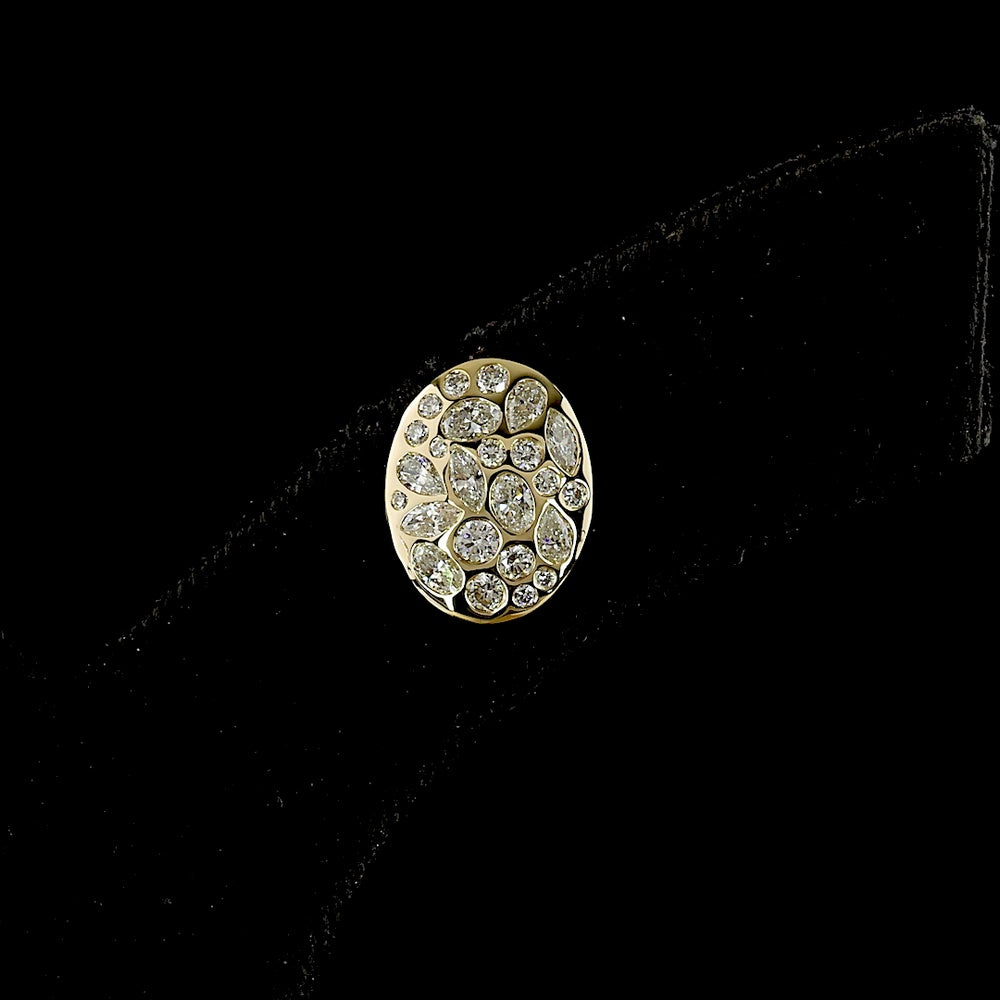 14K Yellow Gold Mixed Shape Lab Diamond Stud Earrings with Flush Setting - 1.42 Carat Total Weight, E-F Color, VS1 Clarity - Covaloro Fine Jewelry